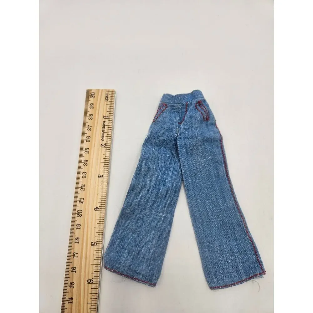 Barbie 1974 Chambray Jeans Vintage Blue Jean Red Lined‎